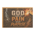 Doormat — "God Turned My Pain Into My Purpose" Inspirational Christian Welcome Mat