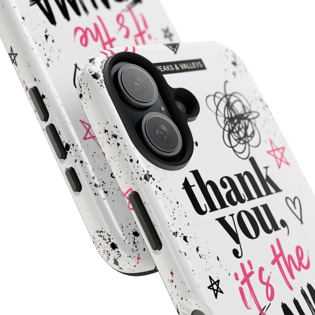 Thank You, It’s the Trauma – Bold Aesthetic Phone Case | Funny Relatable Quote | Trendy Minimal Design