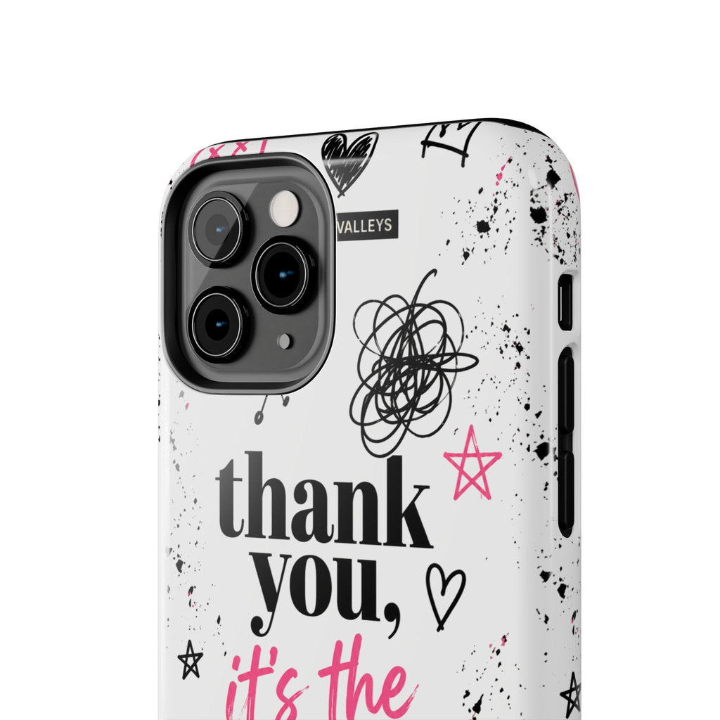 Thank You, It’s the Trauma – Bold Aesthetic Phone Case | Funny Relatable Quote | Trendy Minimal Design