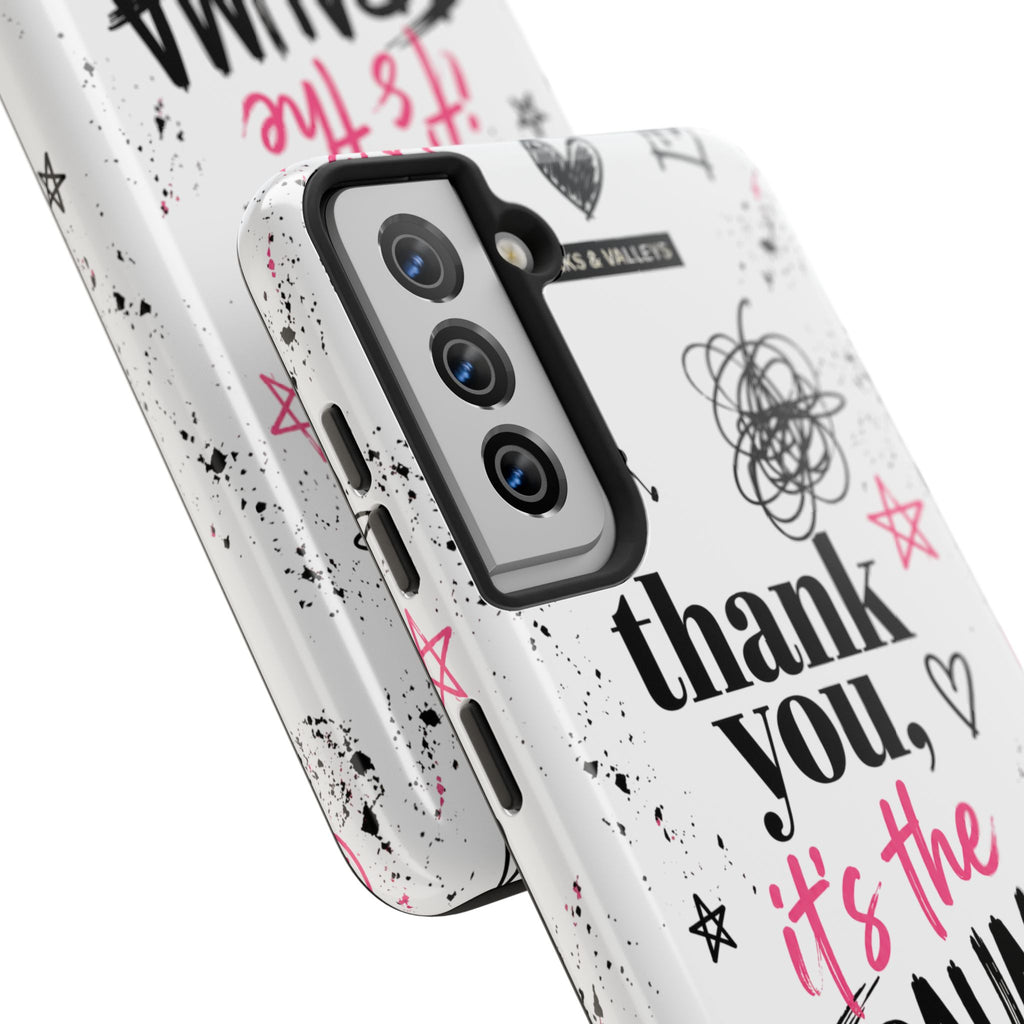 Thank You, It’s the Trauma – Bold Aesthetic Phone Case | Funny Relatable Quote | Trendy Minimal Design