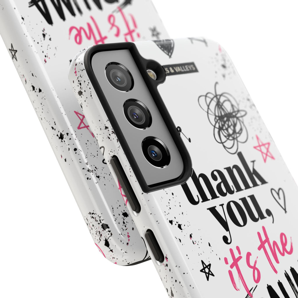 Thank You, It’s the Trauma – Bold Aesthetic Phone Case | Funny Relatable Quote | Trendy Minimal Design