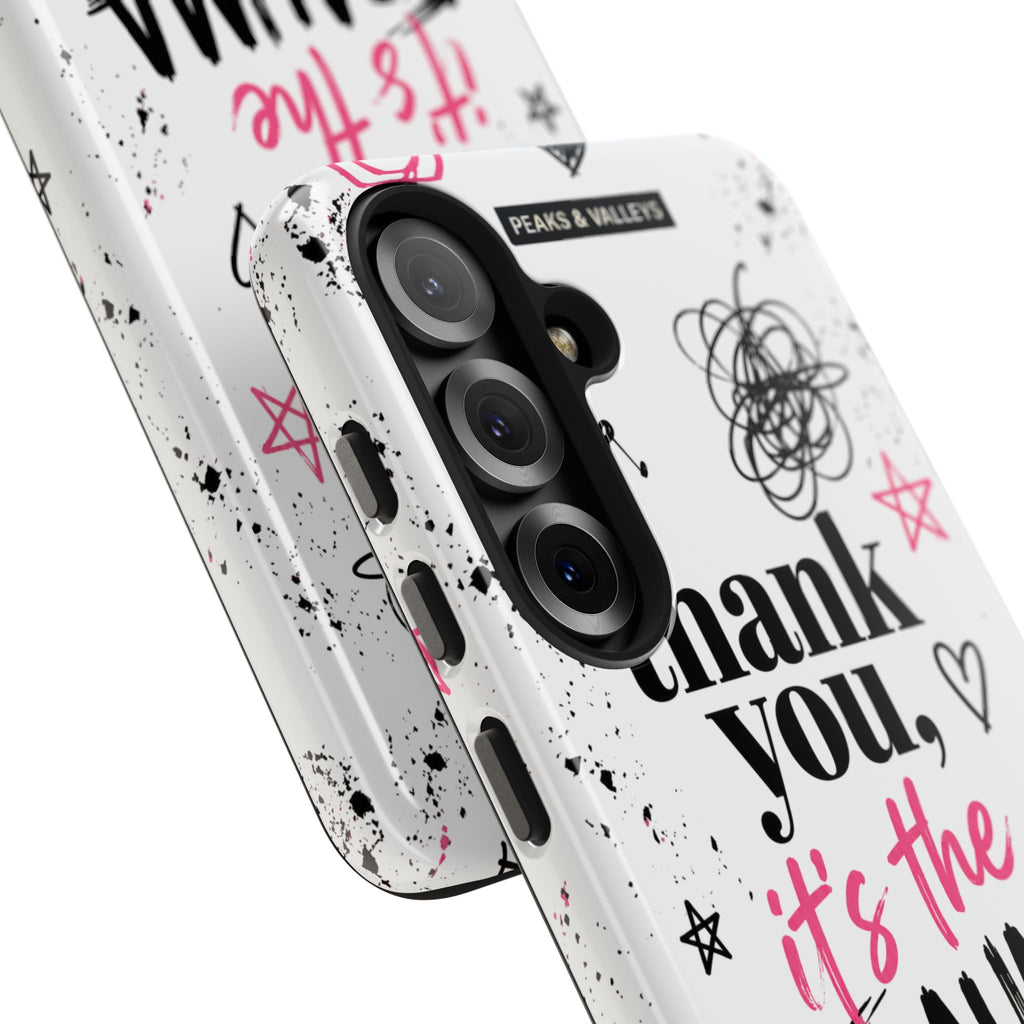 Thank You, It’s the Trauma – Bold Aesthetic Phone Case | Funny Relatable Quote | Trendy Minimal Design