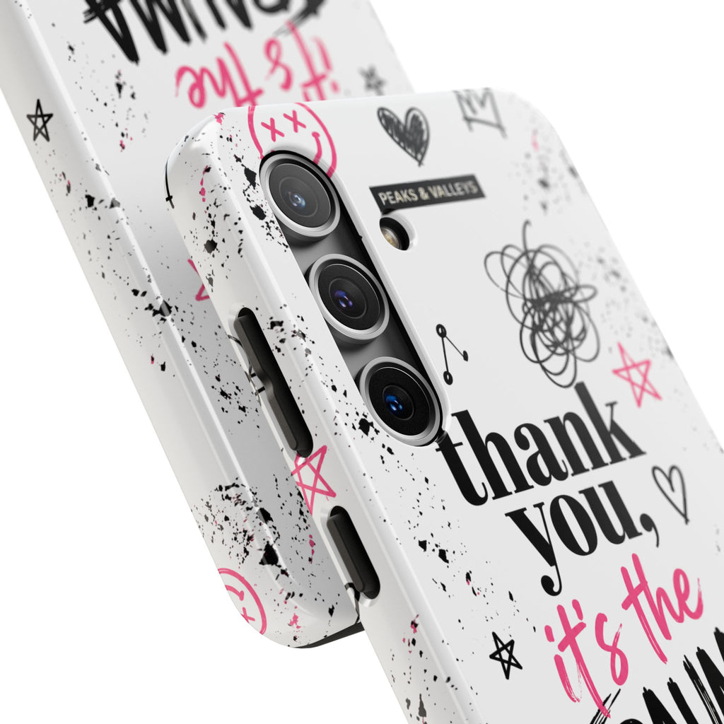 Thank You, It’s the Trauma – Bold Aesthetic Phone Case | Funny Relatable Quote | Trendy Minimal Design