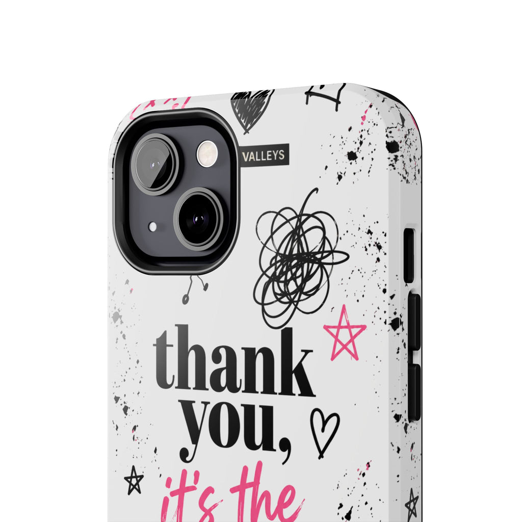 Thank You, It’s the Trauma – Bold Aesthetic Phone Case | Funny Relatable Quote | Trendy Minimal Design