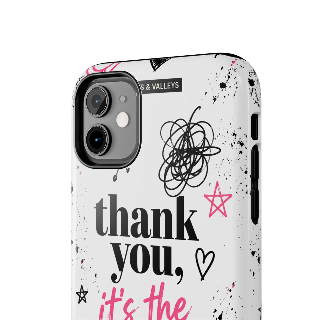 Thank You, It’s the Trauma – Bold Aesthetic Phone Case | Funny Relatable Quote | Trendy Minimal Design