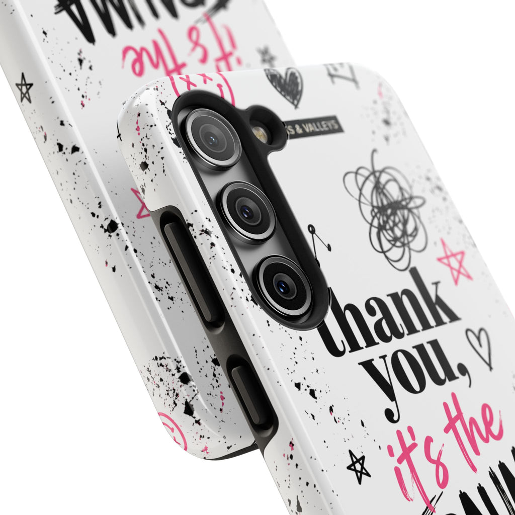 Thank You, It’s the Trauma – Bold Aesthetic Phone Case | Funny Relatable Quote | Trendy Minimal Design