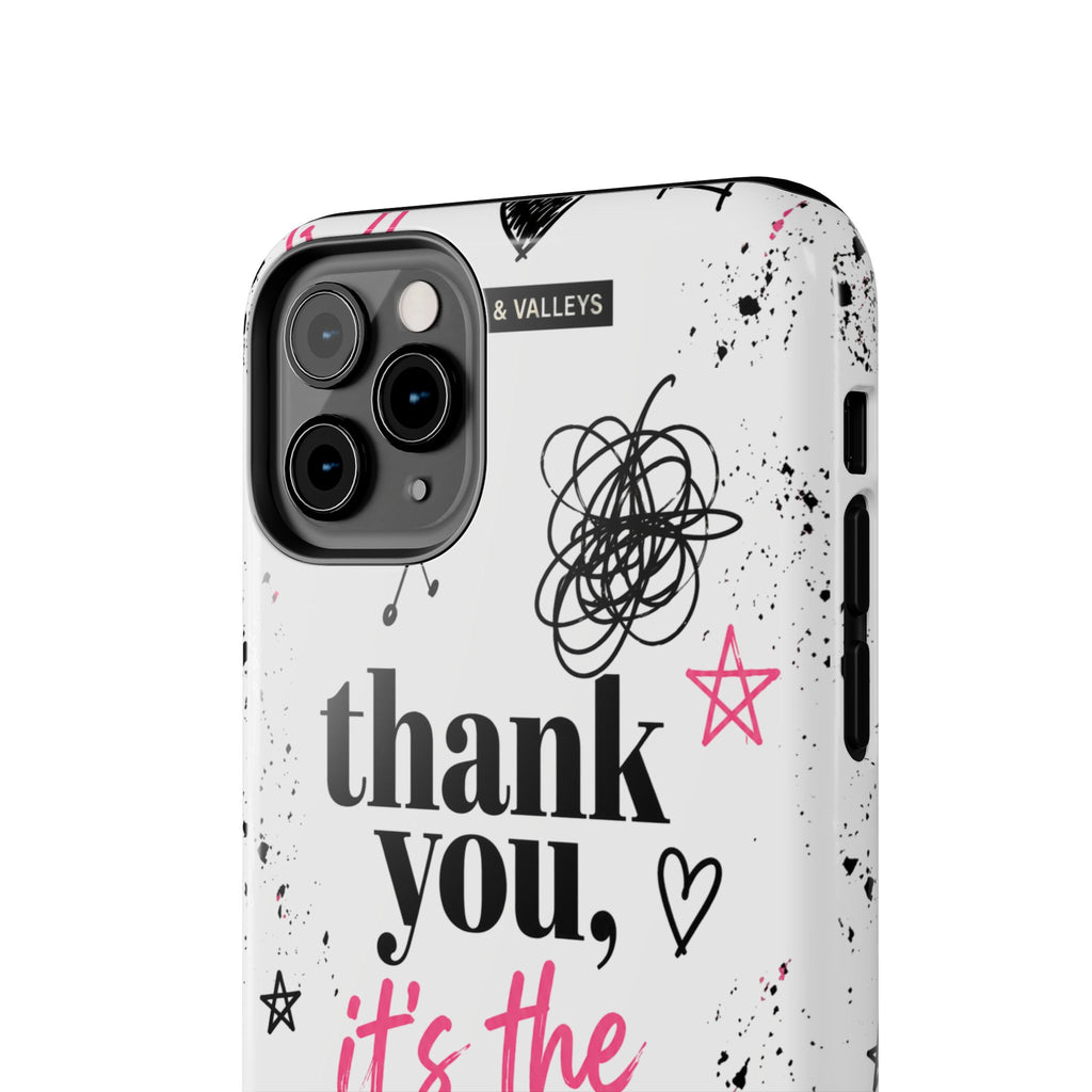 Thank You, It’s the Trauma – Bold Aesthetic Phone Case | Funny Relatable Quote | Trendy Minimal Design